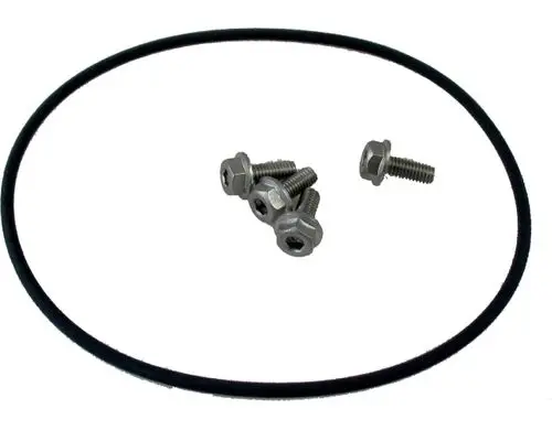 Schwarzer O-Ring und mehrere schraubenförmige Teile von Wolf, die zusammen für verschiedene Anwendungen in technischen Geräten verwendet werden können.